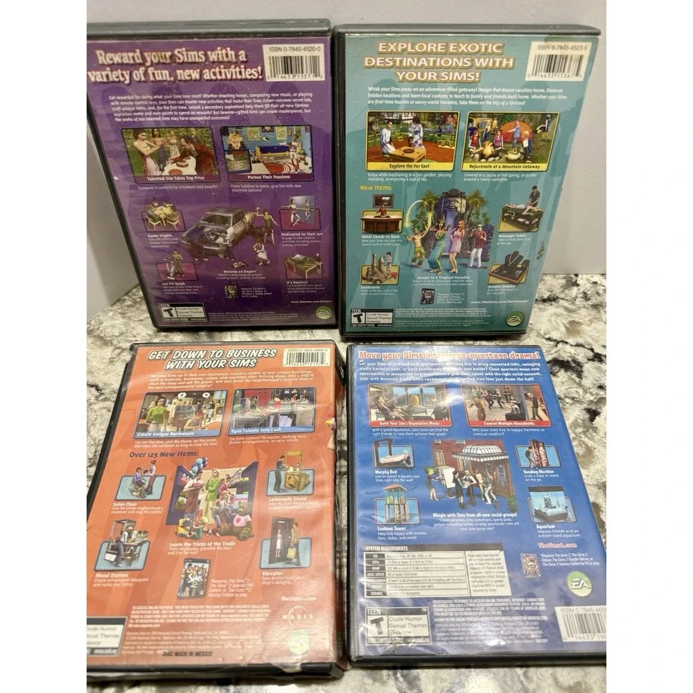 The Sims 2 PC Lot Of 4 Expansion Packs With Manuals For 3 Of 4
